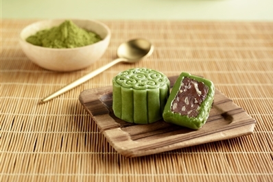 High Protein Matcha Azuki Mooncake